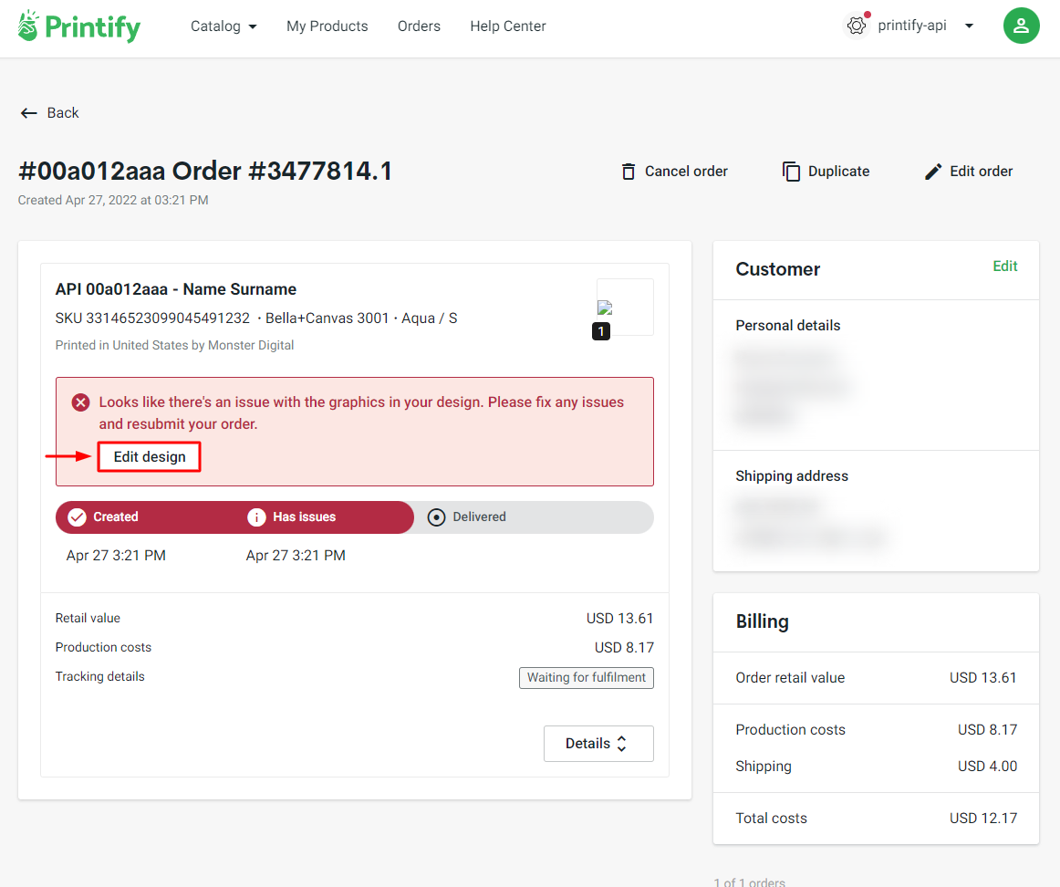 How Do Orders And Products Submitted Through API Look Like Inside My