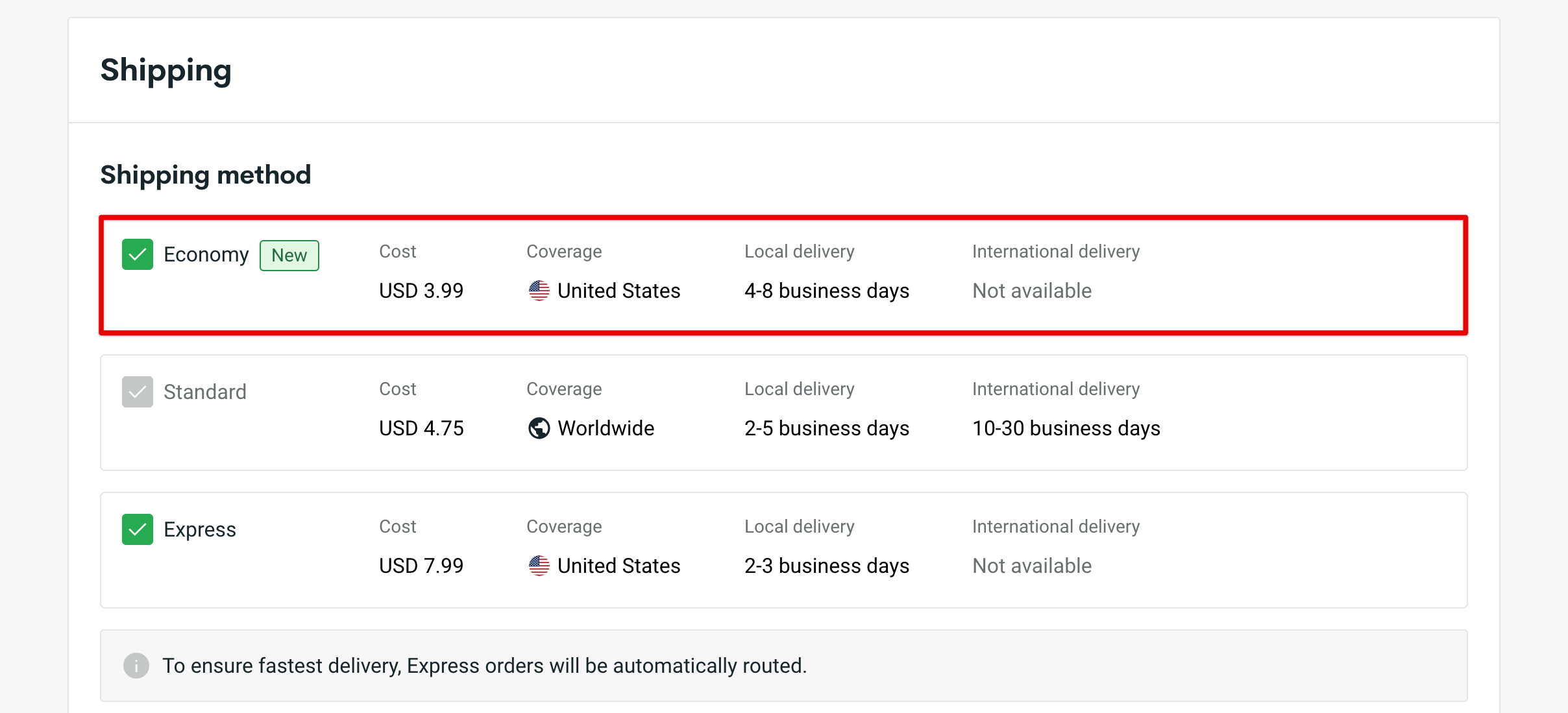 How can I enable Economy Shipping? Printify