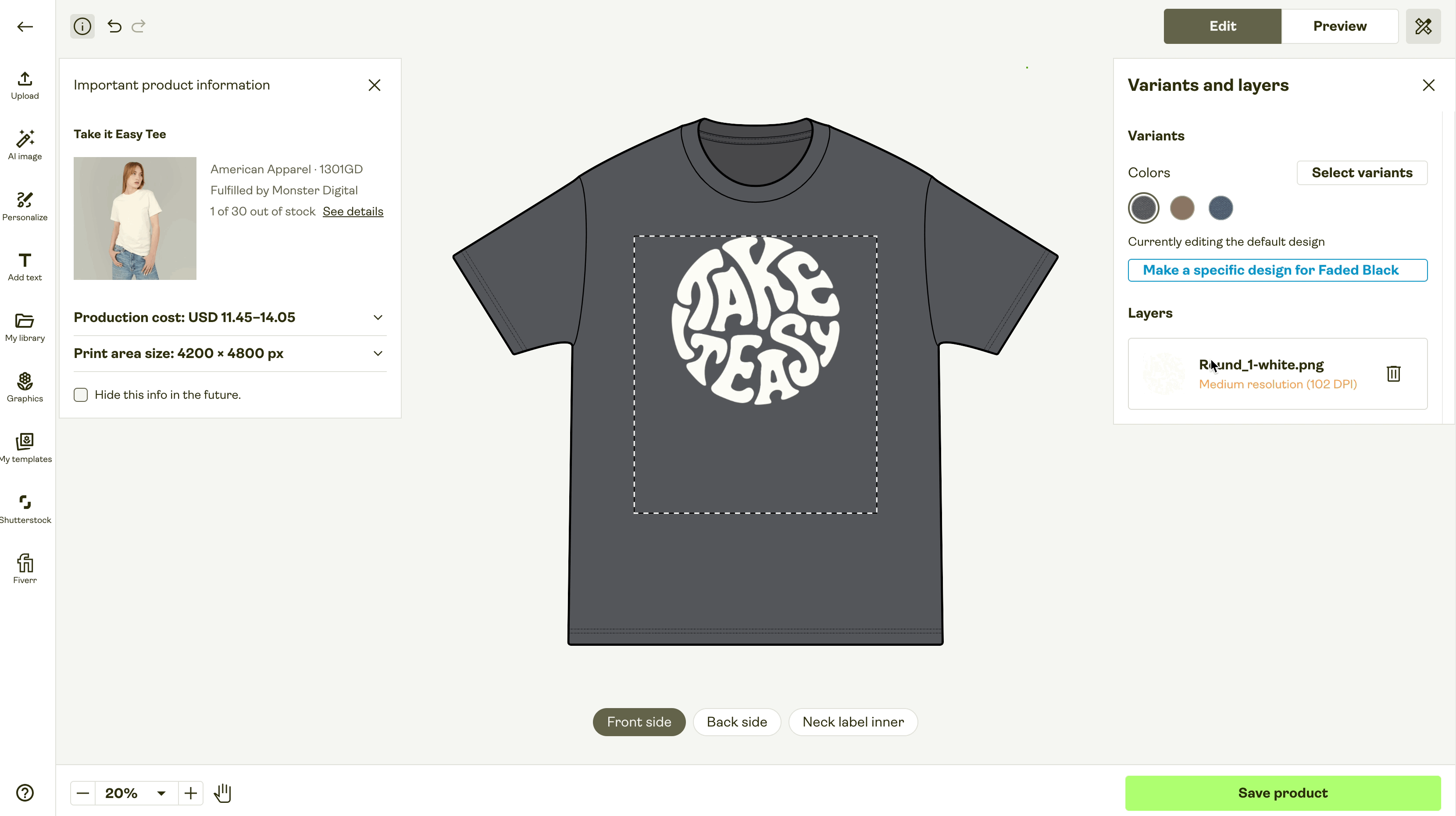 How can I add or remove a size or color variant from the product-2.gif