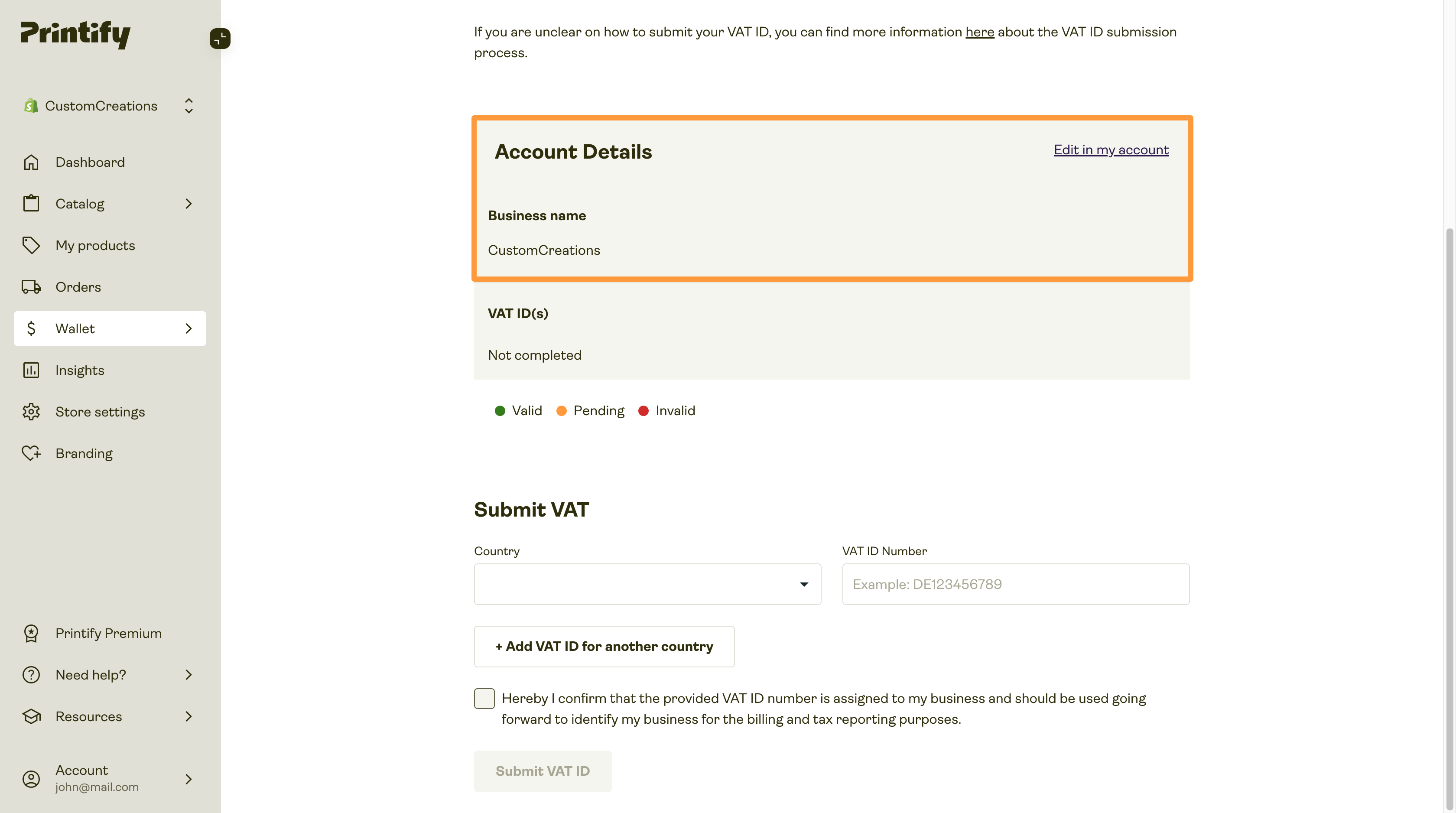How can I submit my VAT IDs to Printify-2.png