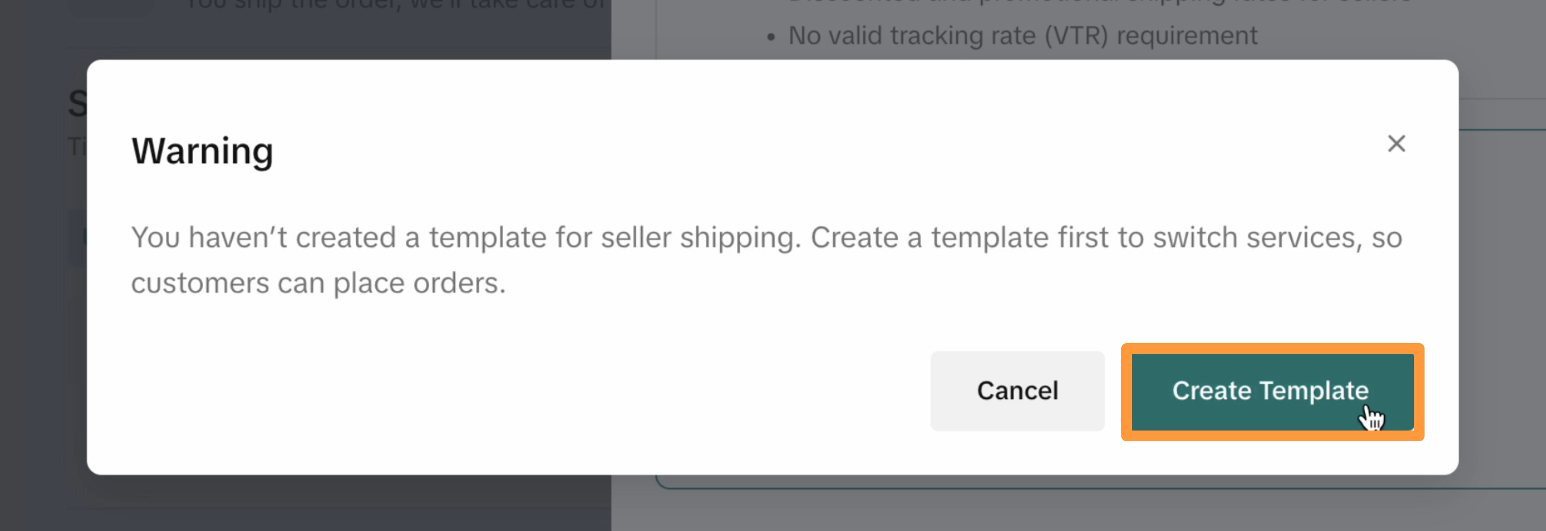 Create Template prompt after switching settings