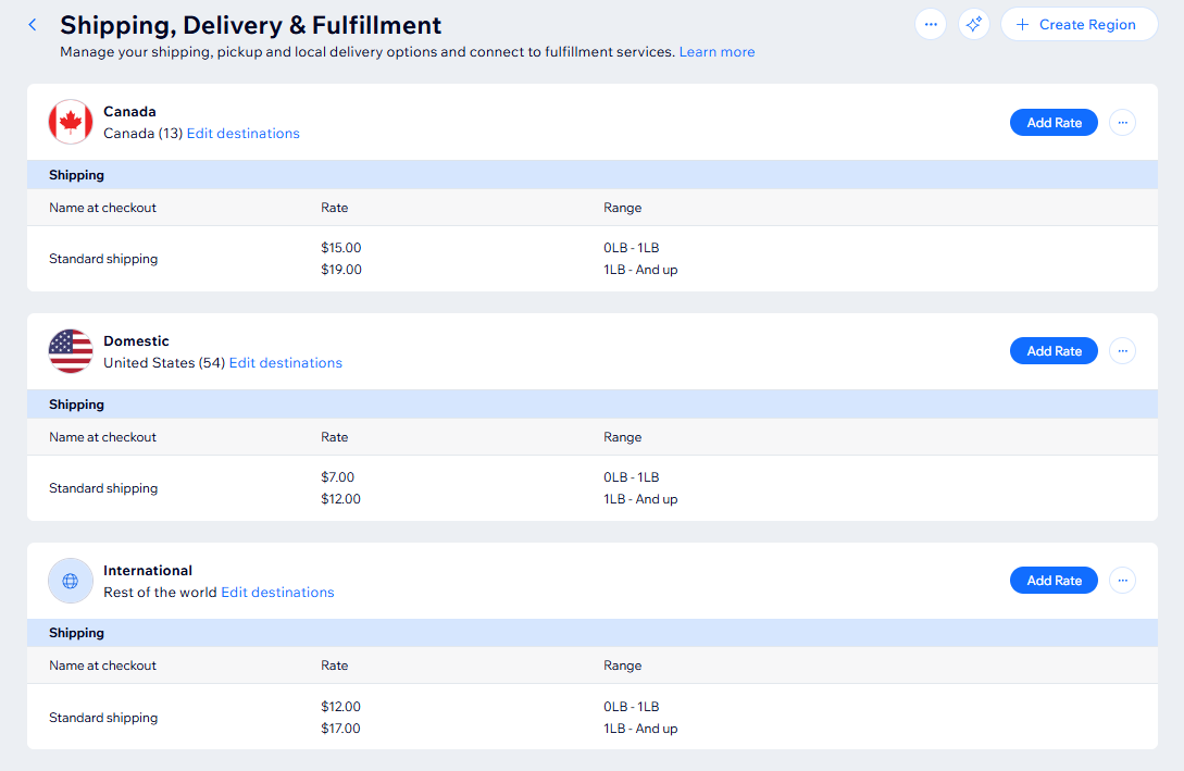 wix_shipping rates