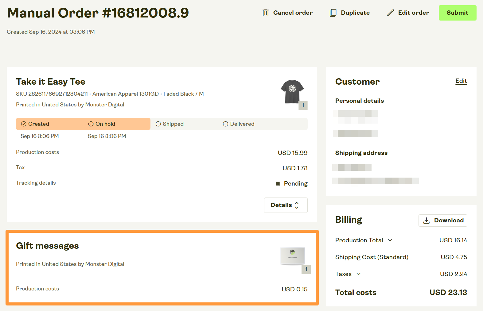 How can I set up personalized gift messages.