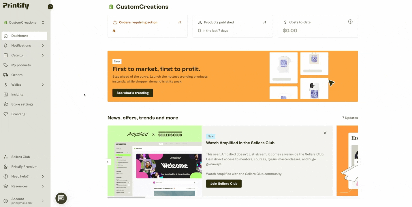 Full process of opening the Trends tool and publishing products.