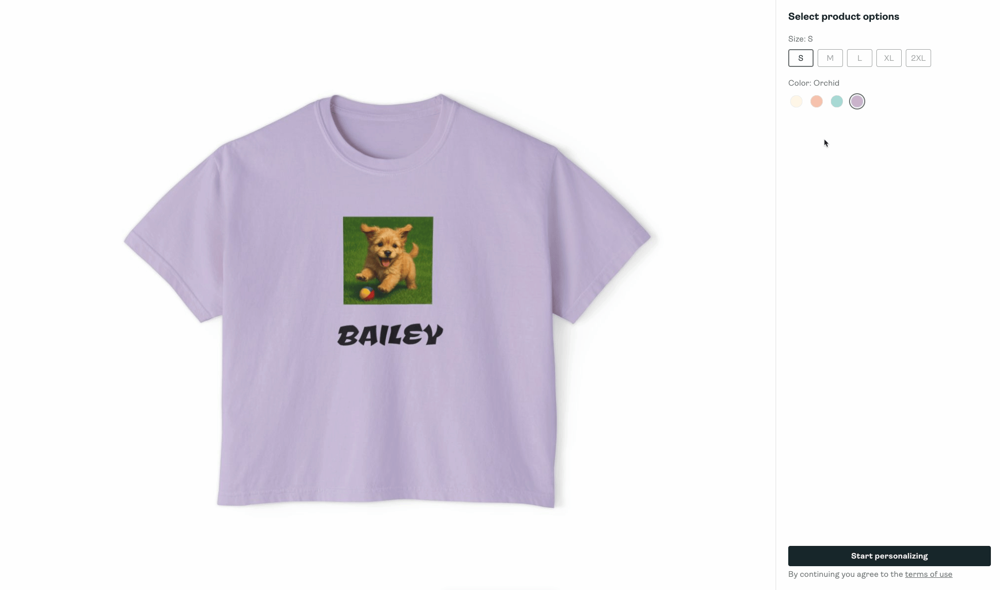 A GIF showing the product being personalized but custom text and photo in the Personalization Hub.