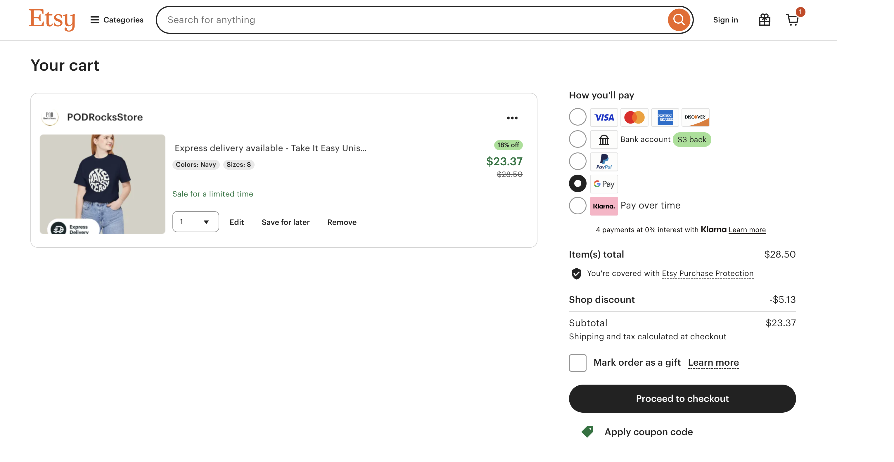 The product has been added to the cart.