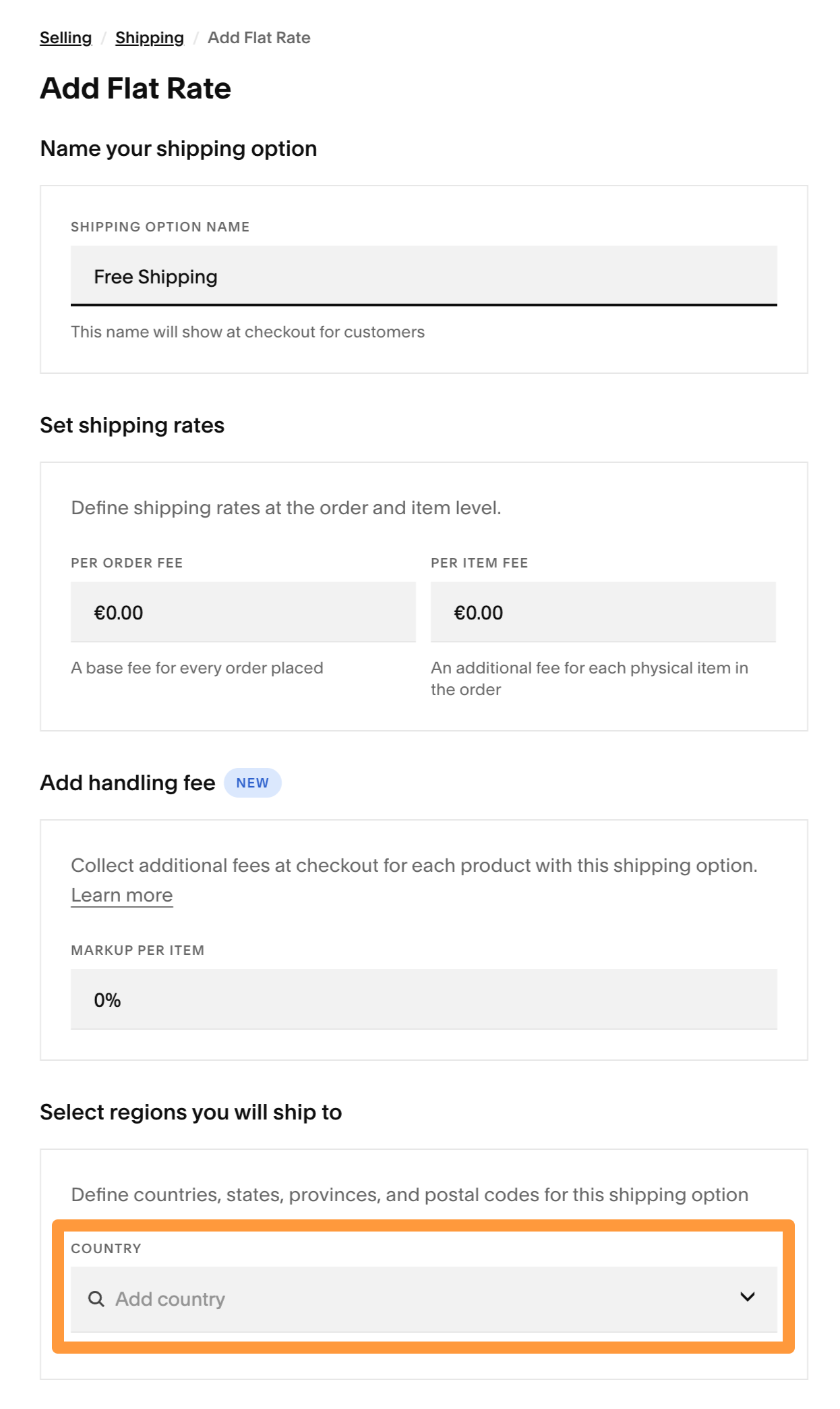 Squarespace Free shipping option setup.