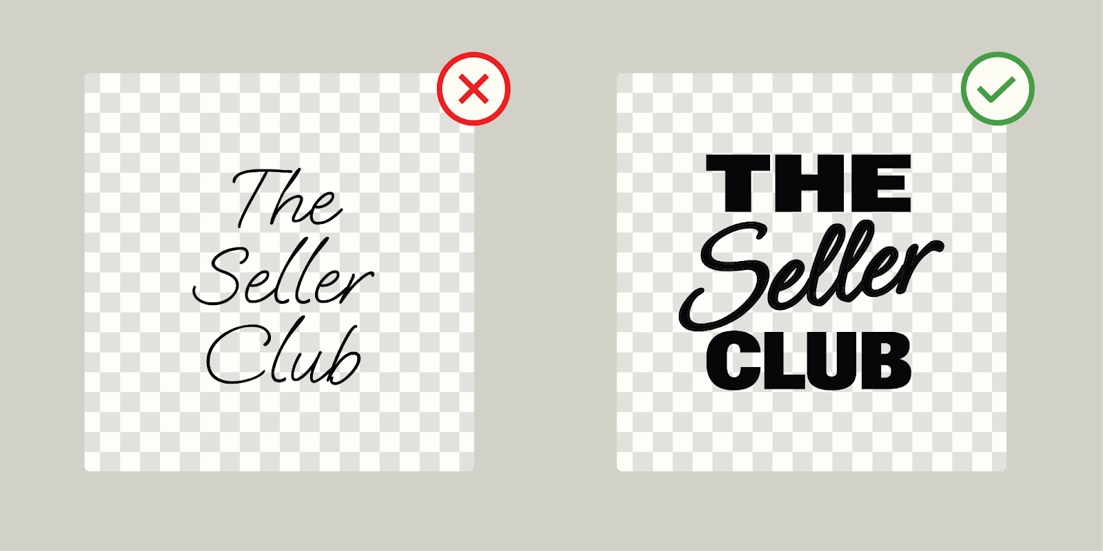 A bold, sans-serif font is recommended over thin fonts