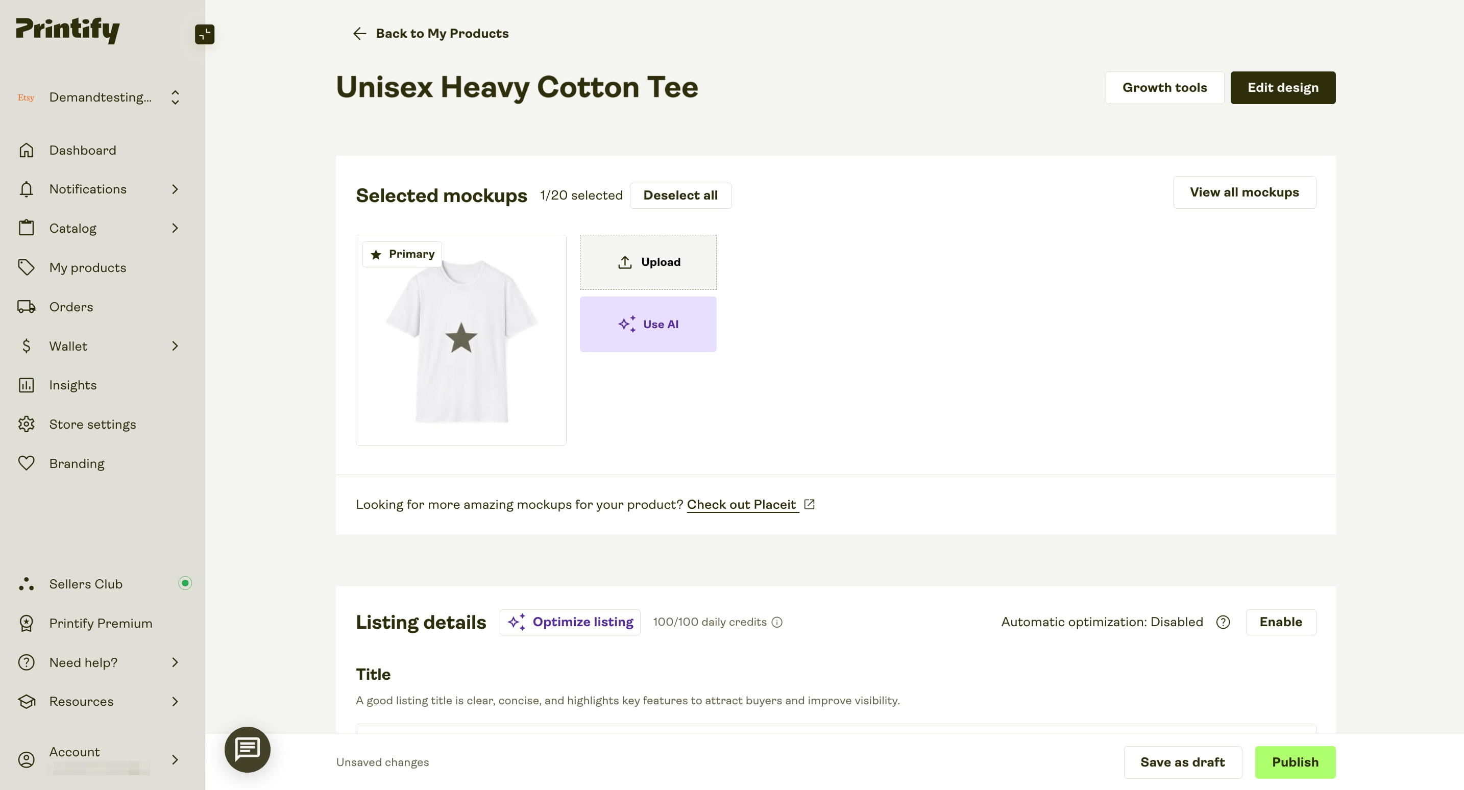 Create your design and adjust product details.