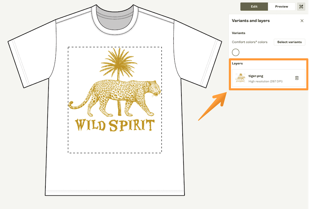 Design with only one layer in Product Creator.