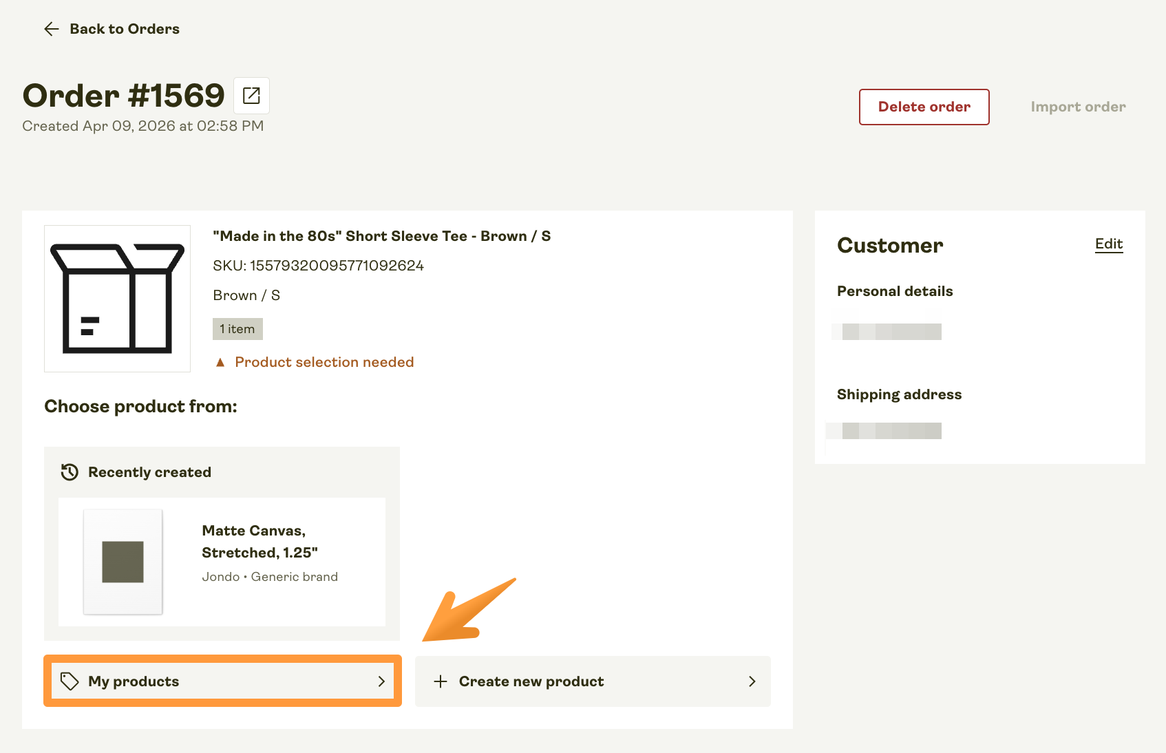 Click My products and add the needed information.