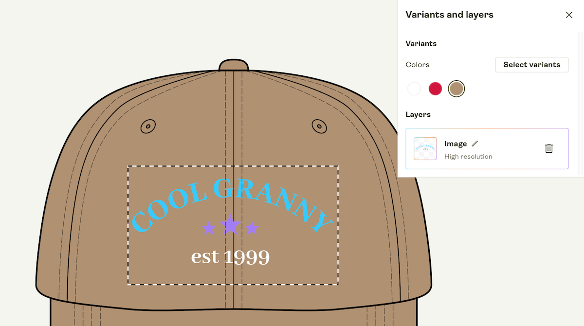 Personalizable product with custom design.