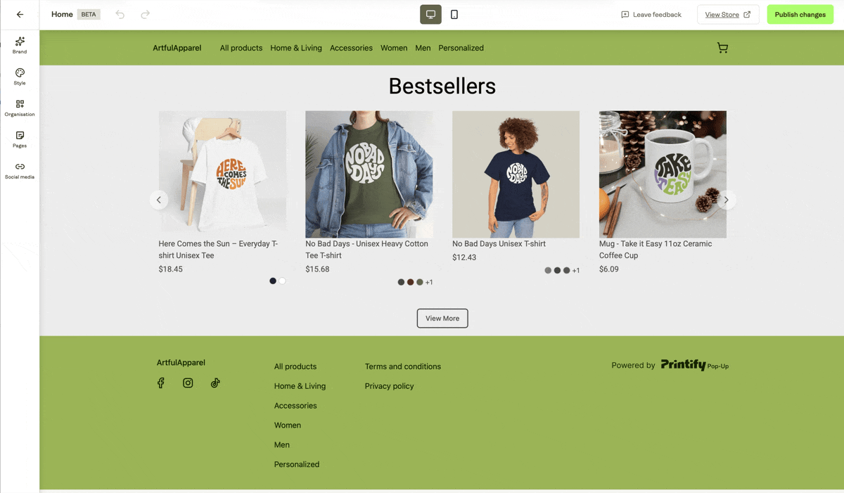 Adding multiple collections in a store builder section.