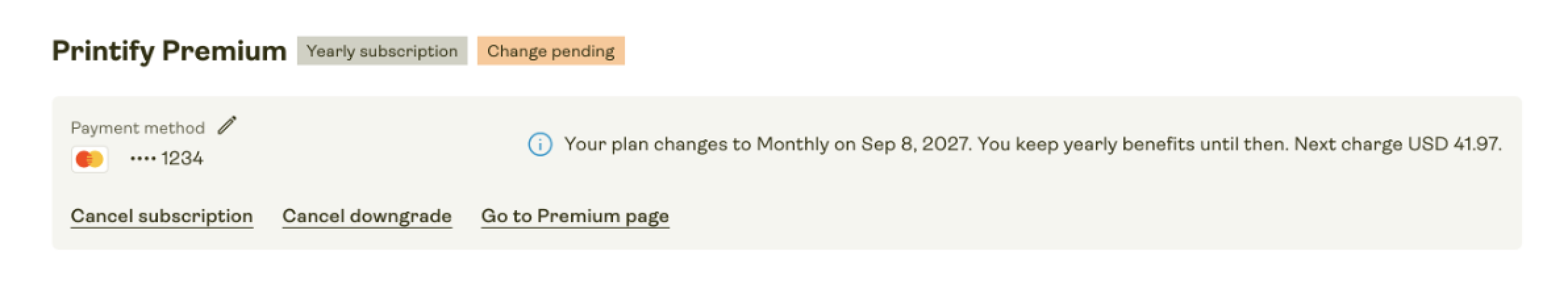 The date on which the plan switches to Monthly Premium subsciption.