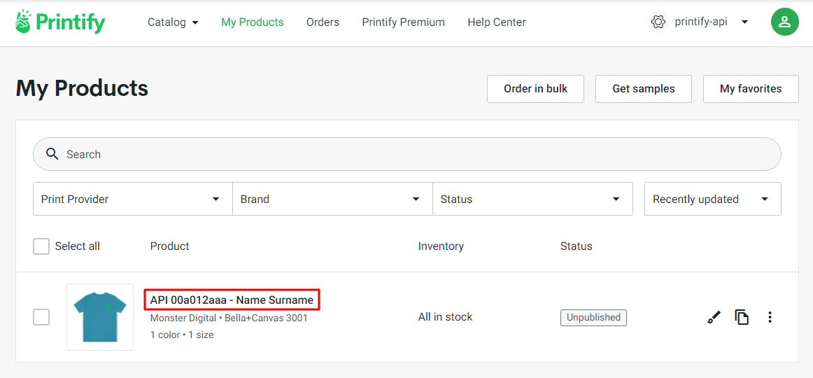 How do orders and products submitted through API look like inside my ...